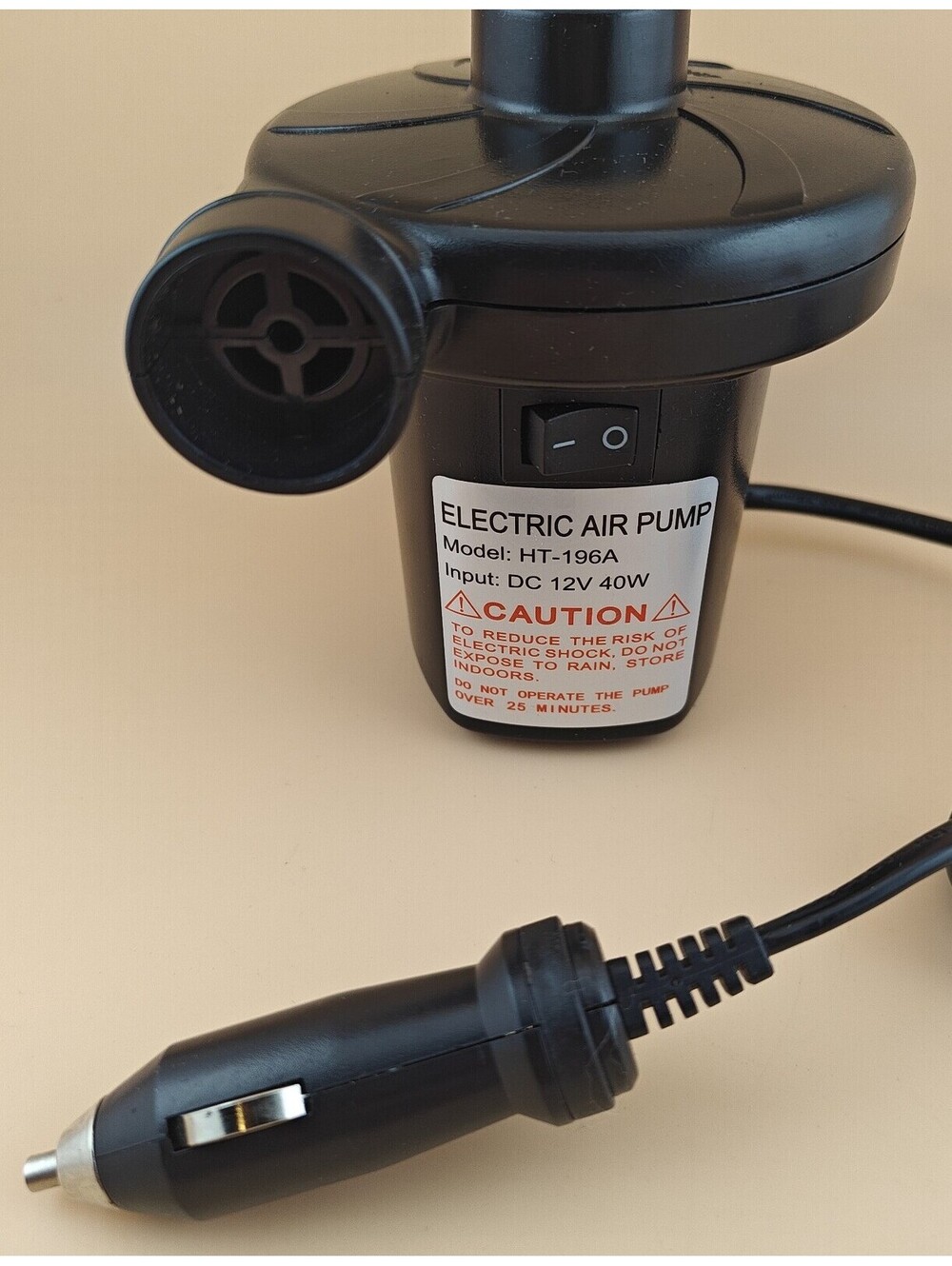 HT-196A Portable 12V Electric Air Pump for Inflatables No Nozzles